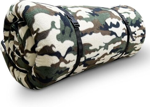 Foamma 4 '' X 26 '' X 64 '' Memory Foam Foam Foam Camouflage Camping Camping مع غطاء سحاب من الصوف الناعم ، قابلة للطي ومحمولة ، ريف ، خيمة ، سرير ضيوف ، في الهواء الطلق ، مرغوب معتمد in Saudi Arabia