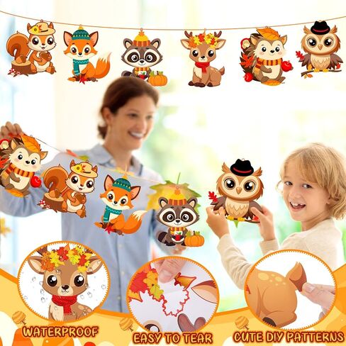 Epakh 60 Sets Fall Crafts for Kids Bulk Fall Arts and Crafts for Kids Make Your Own Autumn Animal Stickers DIY Autumn Hanging Ornaments Kits for Party Favors Home Classroom Activities in Saudi Arabia