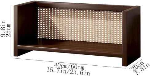 Bookcase Walnut Colour Desktop Bookshelf, Wooden Storage Shelves, Stackable Storage Organizer, for Office Living Room Bedroom Modern(L60xW20xH25 cm) in Saudi Arabia