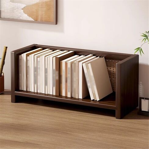 Bookcase Walnut Colour Desktop Bookshelf, Wooden Storage Shelves, Stackable Storage Organizer, for Office Living Room Bedroom Modern(L60xW20xH25 cm) in Saudi Arabia