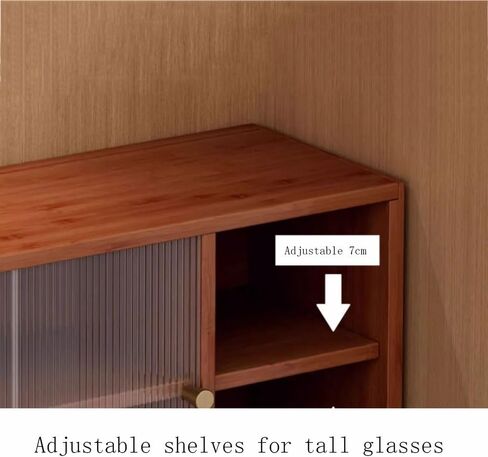 Bookcase Bamboo Desktop Storage Rack, with Push Pull Sliding Plastic Doors Freestanding Counter Top Bookshelf, Adjustable Desktop Display Shelf Modern(L67xW28xH34 cm) in Saudi Arabia