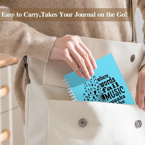 JOHSBYD 2Pcs M-usic Notebook,M-usic Teacher Gifts for Women Men Spiral Notebook,M-usic Lover Gifts M-usic Themed Gifts for Musician Singer M-usic Teacher (Spiral-2Pcs Music Light Blue) in Saudi Arabia