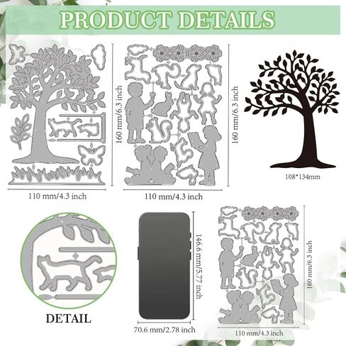 MAYJOYDIY Friends Tree Metal Die Cuts Squirrel Cat Dog Cutting Dies Tree Butterfly Swing Embossing Stencils Scrapbooking Tool for DIY Scrapbooking Craft Card Making Album Gift Decor in Saudi Arabia