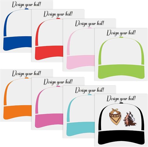 Patelai 8 PCS Truck Hat Template Palette Palette Clotful Baseball CAPE CAPLATES إنشاء بقع مخصصة لتصميمات الشاحنة CAP Design Sovesors لتصميم تصحيحات DIY مخصصة in Saudi Arabia