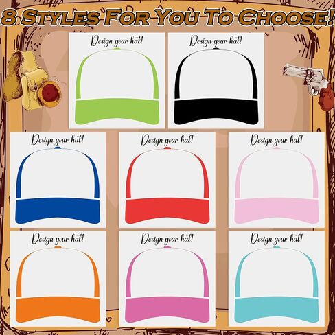 Patelai 8 PCS Truck Hat Template Palette Palette Clotful Baseball CAPE CAPLATES إنشاء بقع مخصصة لتصميمات الشاحنة CAP Design Sovesors لتصميم تصحيحات DIY مخصصة in Saudi Arabia