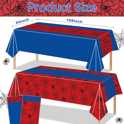 2pcs Spider Party TableCloth Decorations Decorations Table Table Cover Red and Blue مستطيلة مستطيلة للطفل استحمام الأطفال لوازم عيد ميلاد الأولاد 2 ضيوف in Saudi Arabia