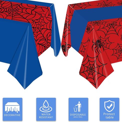 2pcs Spider Party TableCloth Decorations Decorations Table Table Cover Red and Blue مستطيلة مستطيلة للطفل استحمام الأطفال لوازم عيد ميلاد الأولاد 2 ضيوف in Saudi Arabia