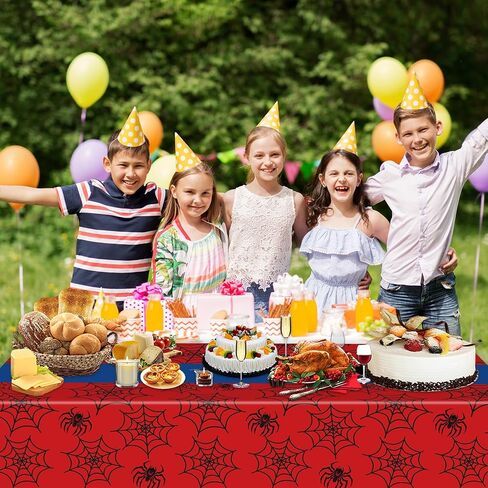 2pcs Spider Party TableCloth Decorations Decorations Table Table Cover Red and Blue مستطيلة مستطيلة للطفل استحمام الأطفال لوازم عيد ميلاد الأولاد 2 ضيوف in Saudi Arabia