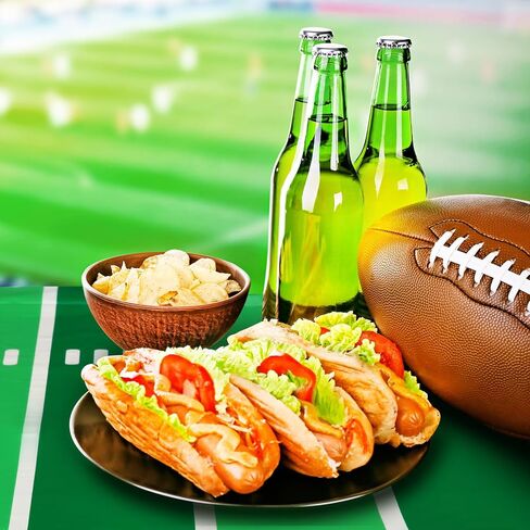12 Pcs Football Disposable Tablecloth Party Decorations Plastic Touchdown Table Cover 54 x 108'' for Football Party Birthday Stadium Rugby Game Day(Classic) in Saudi Arabia