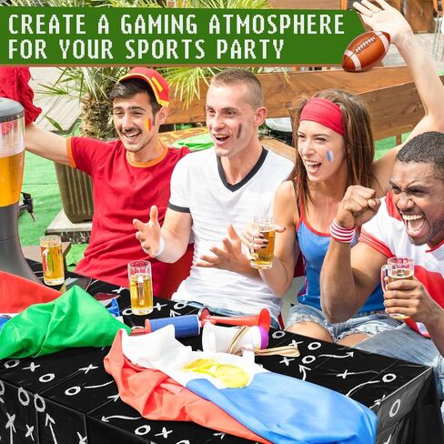 12 Pcs Football Disposable Tablecloth Party Decorations Plastic Touchdown Table Cover 54 x 108'' for Football Party Birthday Stadium Rugby Game Day(Classic) in Saudi Arabia