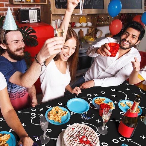 12 Pcs Football Disposable Tablecloth Party Decorations Plastic Touchdown Table Cover 54 x 108'' for Football Party Birthday Stadium Rugby Game Day(Classic) in Saudi Arabia