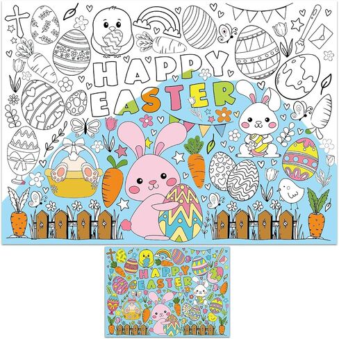 Birthday Coloring Poster for Kids Giant Coloring Poster Birthday Coloring Tablecloth Jumbo Birthday Coloring Poster for Classroom Birthday Party Favors Boys Girls Birthday Party Poster 43.3"x31.4" in Saudi Arabia