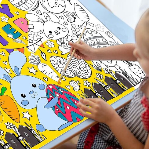 Birthday Coloring Poster for Kids Giant Coloring Poster Birthday Coloring Tablecloth Jumbo Birthday Coloring Poster for Classroom Birthday Party Favors Boys Girls Birthday Party Poster 43.3"x31.4" in Saudi Arabia