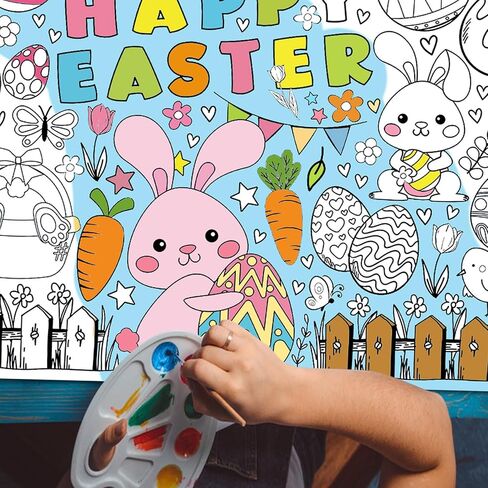 Birthday Coloring Poster for Kids Giant Coloring Poster Birthday Coloring Tablecloth Jumbo Birthday Coloring Poster for Classroom Birthday Party Favors Boys Girls Birthday Party Poster 43.3"x31.4" in Saudi Arabia