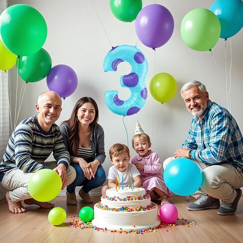 وحش رقم 2 بالونات 40 بوصة الوحش موضوع عيد ميلاد ديكورات حفلة كبيرة رقائق البالونات للفتيات الفتيان in Kuwait