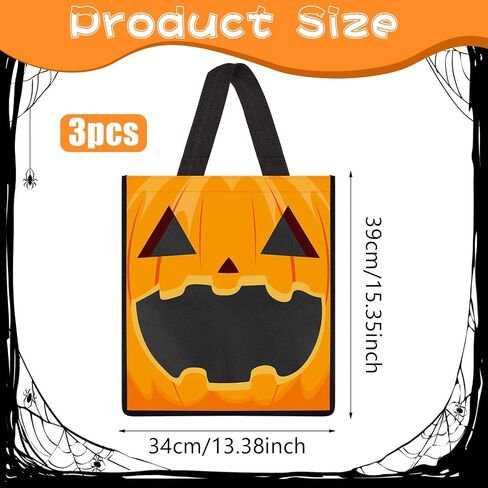 Ccinee 3 PCS Halloween Barge حمل الأكياس الشفافية ، حقائب حلوى Halloween Goody للخدعة أو علاج هدايا تسوق البقالة ، لوازم الحفلات. in Saudi Arabia