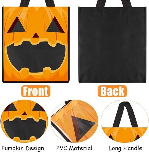Ccinee 3 PCS Halloween Barge حمل الأكياس الشفافية ، حقائب حلوى Halloween Goody للخدعة أو علاج هدايا تسوق البقالة ، لوازم الحفلات. in Saudi Arabia