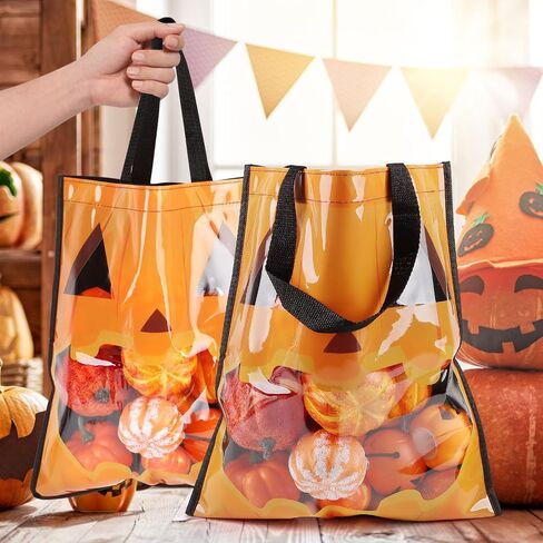 Ccinee 3 PCS Halloween Barge حمل الأكياس الشفافية ، حقائب حلوى Halloween Goody للخدعة أو علاج هدايا تسوق البقالة ، لوازم الحفلات. in Saudi Arabia