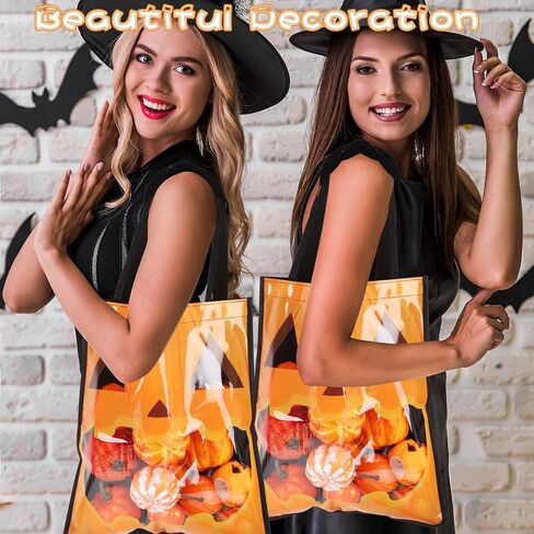 Ccinee 3 PCS Halloween Barge حمل الأكياس الشفافية ، حقائب حلوى Halloween Goody للخدعة أو علاج هدايا تسوق البقالة ، لوازم الحفلات. in Saudi Arabia