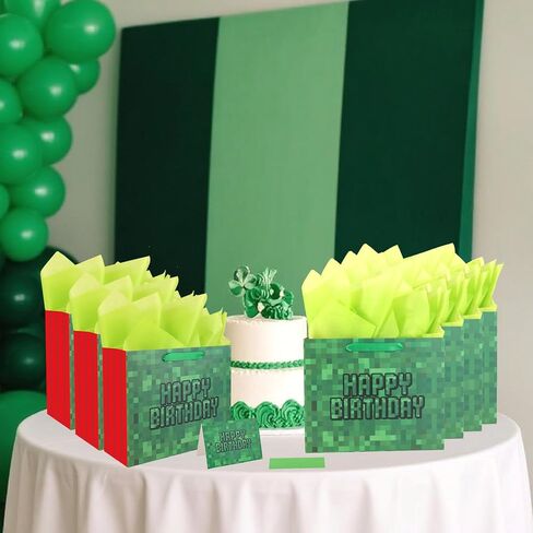 عيد ميلاد سعيد حقائب جيدة ، حقائب هدايا موضوع البكسل مع ورقة تحية ورقة الأنسجة لوازم حفلات حفلة لعيد الميلاد in Kuwait