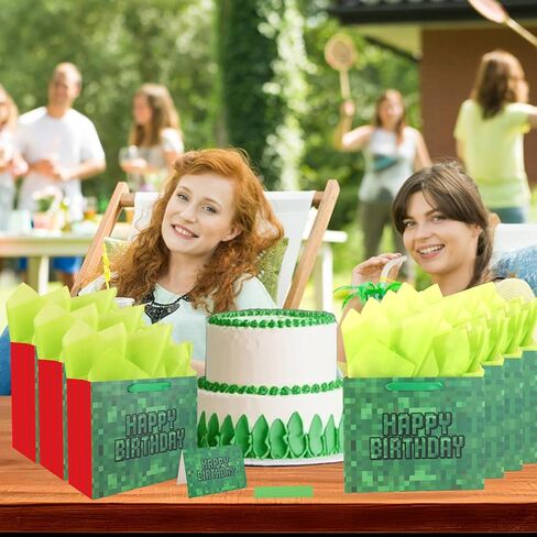 عيد ميلاد سعيد حقائب جيدة ، حقائب هدايا موضوع البكسل مع ورقة تحية ورقة الأنسجة لوازم حفلات حفلة لعيد الميلاد in Kuwait