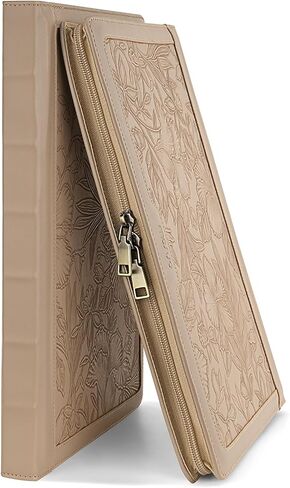 MOSISO Laptop Sleeve Case Compatible with MacBook Air 13.6 inch 2025-2022 M4 M3 M2/Air 13 2022-2018 M1/Pro 13 2024-2016 M2 M1,Embossed Retro Hibiscus PU Leather Vintage Portfolio Cover, Camel in Saudi Arabia