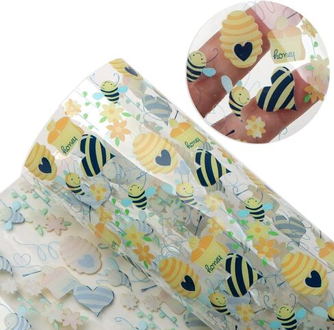 Transparent PVC Printed Faux Leather Roll 11.8" x 47.2" (30 cm x 120 cm) Synthetic Leather for Cosmetic Bag Bows Earrings Making DIY Projects (Bat) in Saudi Arabia