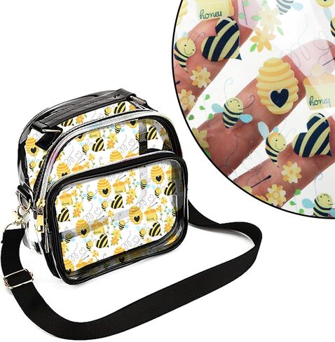 Transparent PVC Printed Faux Leather Roll 11.8" x 47.2" (30 cm x 120 cm) Synthetic Leather for Cosmetic Bag Bows Earrings Making DIY Projects (Bat) in Saudi Arabia