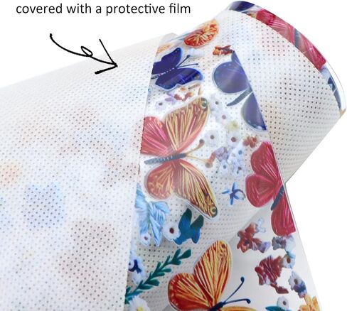 Transparent PVC Printed Faux Leather Roll 11.8" x 47.2" (30 cm x 120 cm) Synthetic Leather for Cosmetic Bag Bows Earrings Making DIY Projects (Bat) in Saudi Arabia