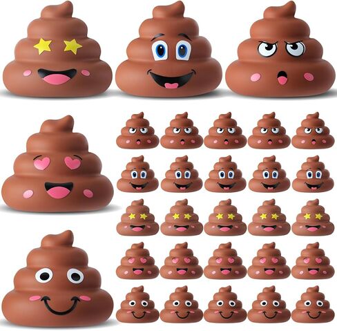 25 Pcs Mini Poop Figurines Five Styles Tiny Poo Statues Classic Brown Small Fake Poop Figures for Prank Props Goody Bag Stuffers and Piñata Fillers Hide Around Workplace House Party in Saudi Arabia