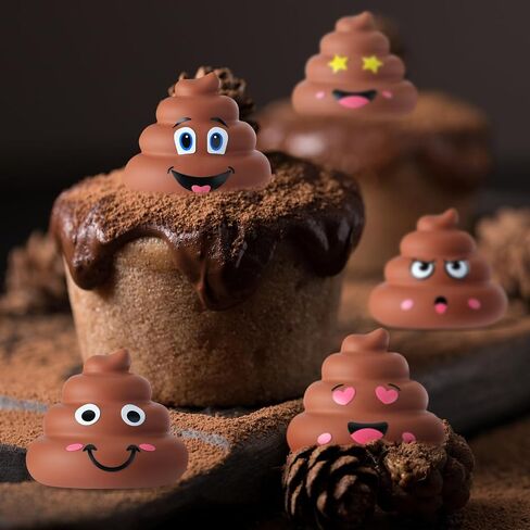 25 Pcs Mini Poop Figurines Five Styles Tiny Poo Statues Classic Brown Small Fake Poop Figures for Prank Props Goody Bag Stuffers and Piñata Fillers Hide Around Workplace House Party in Saudi Arabia