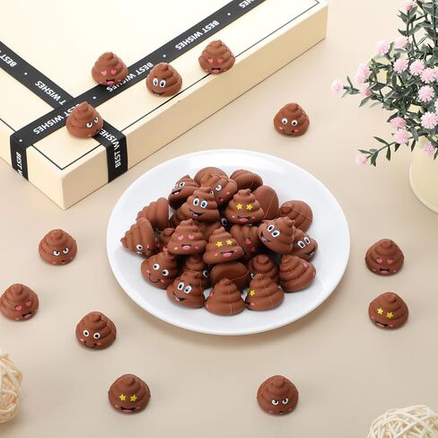 25 Pcs Mini Poop Figurines Five Styles Tiny Poo Statues Classic Brown Small Fake Poop Figures for Prank Props Goody Bag Stuffers and Piñata Fillers Hide Around Workplace House Party in Saudi Arabia