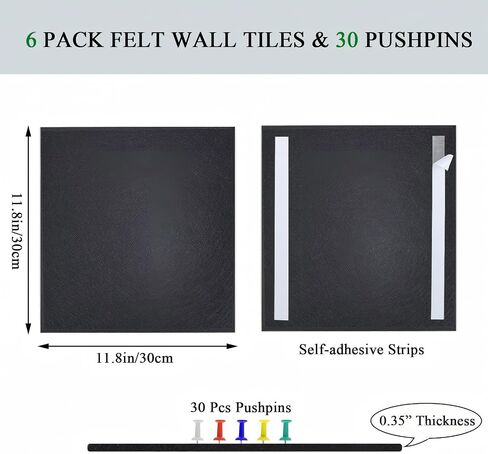 لوحة الفلين الكبيرة لجدار 36 "× 24" ، لوحة إعلانات تان الخفيفة ، 6 حزمة من البلاط الجدران مع 30 دبابيس ملونة ، لوحات من المكتب ، المدرسة ، المنزل in Kuwait