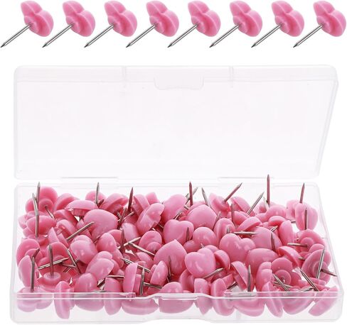 100pcs دبابيس الدفع الوردي pins ， دبابيس دفع القلب لطيف مع نقطة معدنية على شكل قلب مزخرفات الإبهام لصور المكتب المنزلي صور إشعار الجدار لوحة الفلين in Saudi Arabia