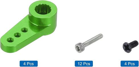 MECCANIXITY 4 Pcs Aluminum Servo Horn 15T Servo Horn Steering Short Arm 17.5mm Length Red Suitable for DIY RC Car/Boat/Airplanes Boat Model Accessories with Screws in Saudi Arabia