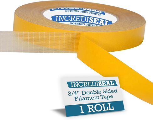 IncrediSeal 3" Double Sided Bi-Directional Fiberglass Reinforced Filament Banner Hemming Mounting Tape, 36 Yards, 9.0 Mil, Heavy Duty Industrial, Permanent Bond, Hobby, Craft, Signs, Displays in Saudi Arabia