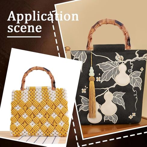 Beebeecraft 4Pcs D Shaped Bag Handles ABS Plastic Imitation Bamboo Purse Handles for Bag Beach Bag Handbags Straw Bag Purse Handles Crafting in Saudi Arabia