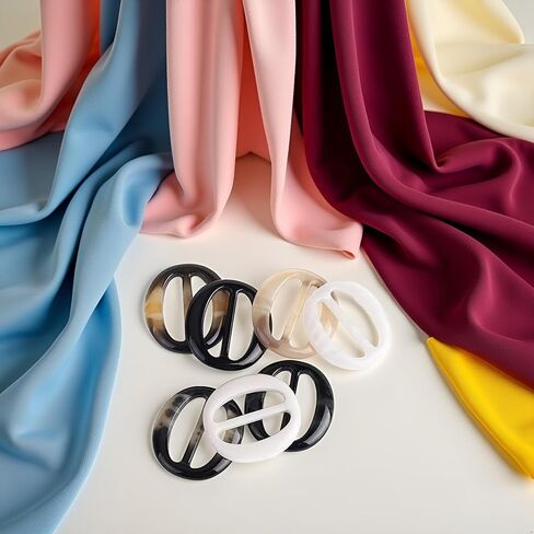 6 PCS 3CM REANIN RESIN TIRT CLIPS CLASPS البلاستيك قميص TEE RINGS و NICKFALING SLIDES COMPLESHING CHINCERCHIFE CLASPS للنساء الفتيات in Kuwait