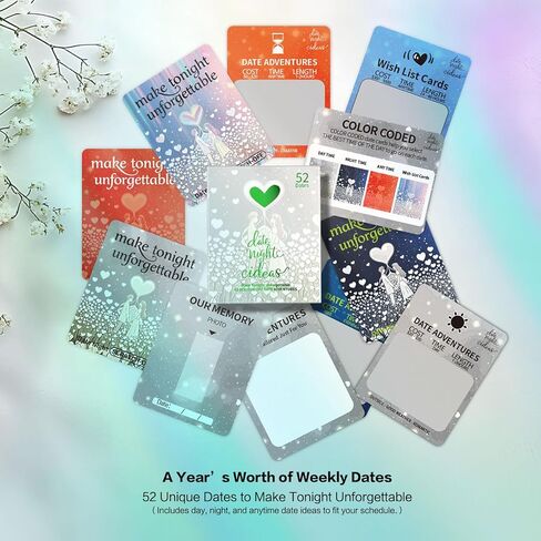 52 Fun & Romantic Scratch Off Date Night Ideas Card Game, Couples Games, Perfect Couple Gifts for Him, Her, Girlfriend, Boyfriend, Wife, or Husband, Couples Gifts for Anniversary, Engagement, Birthday in Kuwait