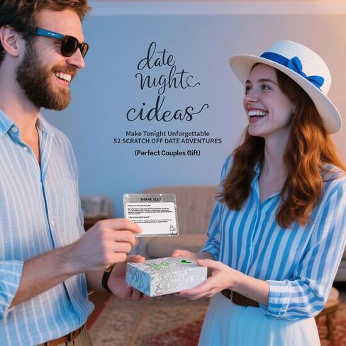 52 Fun & Romantic Scratch Off Date Night Ideas Card Game, Couples Games, Perfect Couple Gifts for Him, Her, Girlfriend, Boyfriend, Wife, or Husband, Couples Gifts for Anniversary, Engagement, Birthday in Kuwait