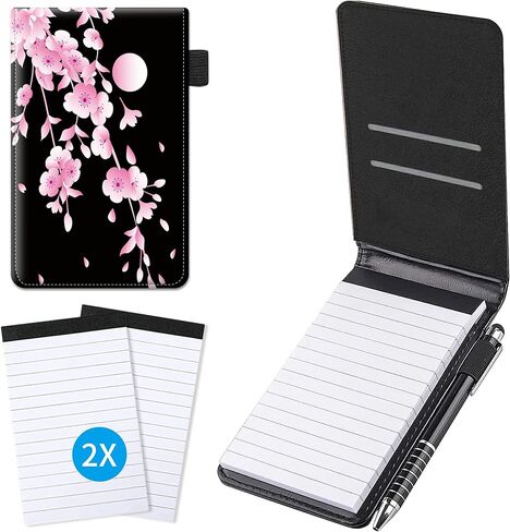 Small Pocket Notepad Holder Set with American Flag Theme, Included Mini Pocket Notepad Holder with 50 Lined Sheets, 1 Pen and 2 Pieces Memo Book Refills 2.28 x 4.1 Inch 30 Lined Paper Per Note Pad in Kuwait