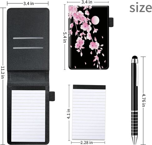 Small Pocket Notepad Holder Set with American Flag Theme, Included Mini Pocket Notepad Holder with 50 Lined Sheets, 1 Pen and 2 Pieces Memo Book Refills 2.28 x 4.1 Inch 30 Lined Paper Per Note Pad in Kuwait