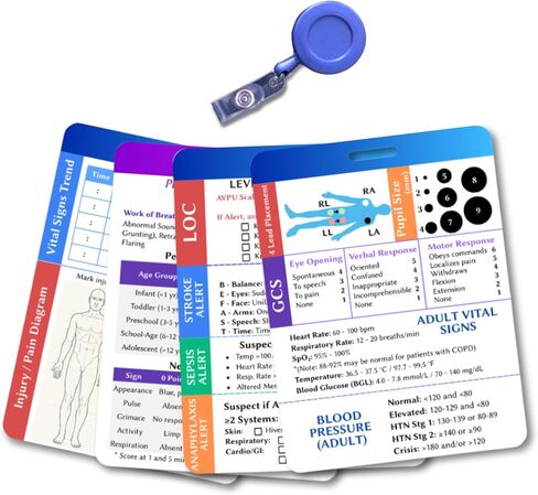 EMT Pocket Guide & Paramedic Flashcards - 16-Side Set of EMT Cards with Medical References for Work & School Essentials - 2025 Edition Badge Cards for EMS & First Responders in Saudi Arabia