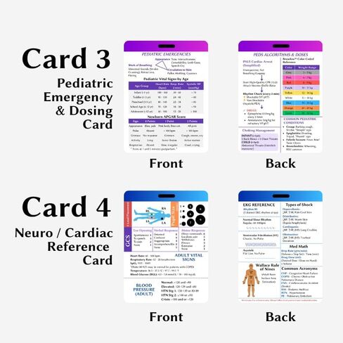 EMT Pocket Guide & Paramedic Flashcards - 16-Side Set of EMT Cards with Medical References for Work & School Essentials - 2025 Edition Badge Cards for EMS & First Responders in Saudi Arabia