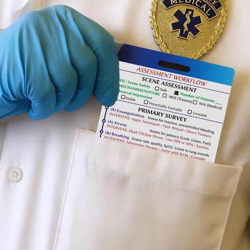 EMT Pocket Guide & Paramedic Flashcards - 16-Side Set of EMT Cards with Medical References for Work & School Essentials - 2025 Edition Badge Cards for EMS & First Responders in Saudi Arabia