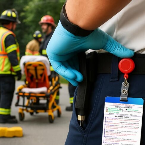 EMT Pocket Guide & Paramedic Flashcards - 16-Side Set of EMT Cards with Medical References for Work & School Essentials - 2025 Edition Badge Cards for EMS & First Responders in Saudi Arabia