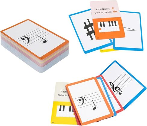 ملاحظات موظفي البيانو ، بطاقات وميض ، نظرية موظفي البيانو و 104 أوراق بطاقات فلاش ، بطاقات تعليمية ممتعة للبيانو ، متعلمي الموسيقى in Kuwait