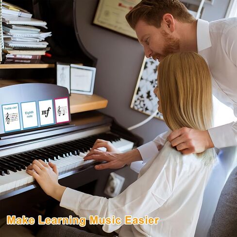 ملاحظات موظفي البيانو ، بطاقات وميض ، نظرية موظفي البيانو و 104 أوراق بطاقات فلاش ، بطاقات تعليمية ممتعة للبيانو ، متعلمي الموسيقى in Kuwait