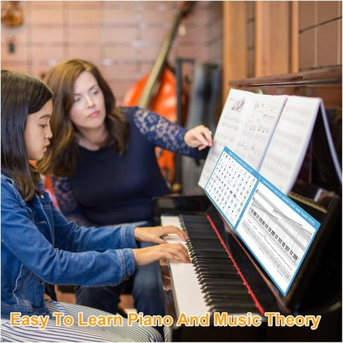 ملاحظات موظفي البيانو ، بطاقات وميض ، نظرية موظفي البيانو و 104 أوراق بطاقات فلاش ، بطاقات تعليمية ممتعة للبيانو ، متعلمي الموسيقى in Kuwait