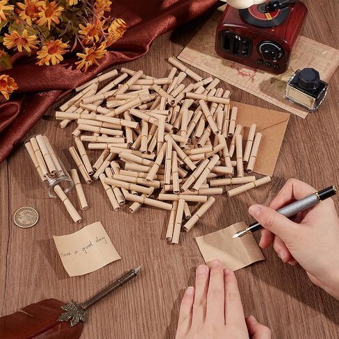OLYCRAFT Mini Paper Scrolls for Writing Mini Writable Paper Scrolls Vintage Message Scrolls for Wishing Bottles Present Decor in Saudi Arabia
